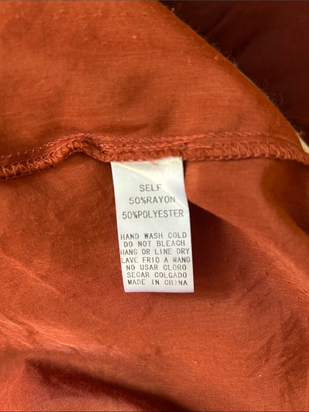 easel Sleeveless Rust Tiered Maxi Dress with Back Bow size M - Picture 12 of 12